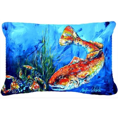 Scattered Red Fish Fabric Decorative Pillow